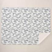 Inky Rounded Lines Muster | Blue Gray on White Sherpadecke (Vorderseite (Horizontal))