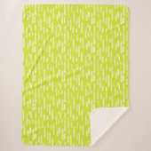 Inky Rounded Lines Muster | Bright Lime Green Sherpadecke (Vorderseite)