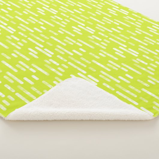 Inky Rounded Lines Muster | Bright Lime Green Sherpadecke (3/4)