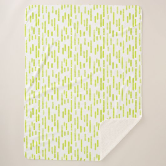 Inky Rounded Lines Muster | Bright Lime Green Sherpadecke (Vorderseite)