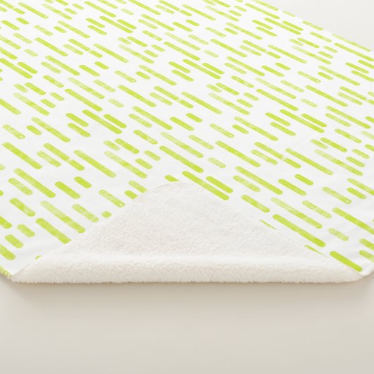 Inky Rounded Lines Muster | Bright Lime Green Sherpadecke (3/4)