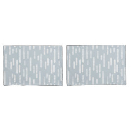 Inky Rounded Lines Muster | Dusty Blue und White Kissenbezug