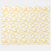 Inky Rounded Lines Muster | Gelb/Weiß-Senf Fleecedecke (Vorderseite (Horizontal))