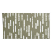 Inky Rounded Lines Muster | Grün und Weiß Kissenbezug (Rückseite-Rechts)