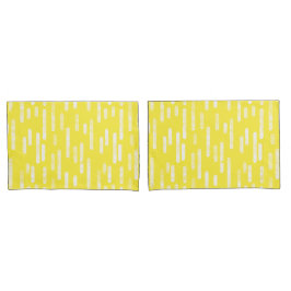 Inky Rounded Lines Muster | Hellgelb + weiß Kissenbezug