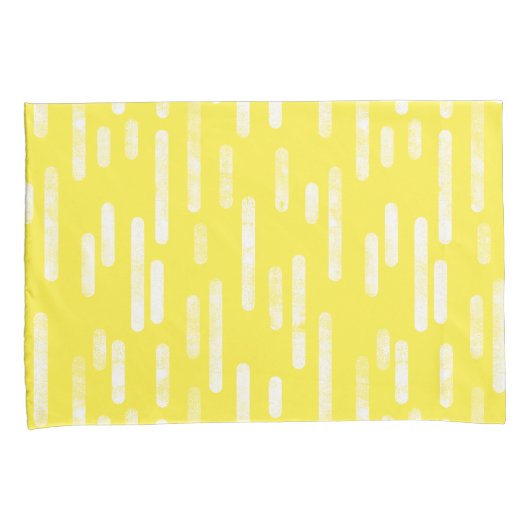 Inky Rounded Lines Muster | Hellgelb + weiß Kissenbezug (Vorderseite-Rechts)