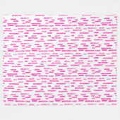 Inky Rounded Lines Muster | Hellrosa auf Weiß Fleecedecke (Vorderseite (Horizontal))