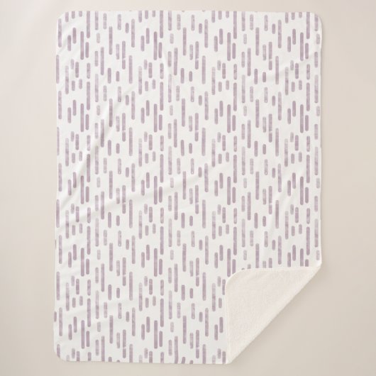 Inky Rounded Lines Muster | Mauve on White Sherpadecke (Vorderseite)