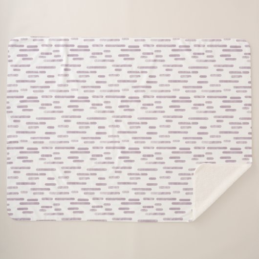 Inky Rounded Lines Muster | Mauve on White Sherpadecke (Vorderseite (Horizontal))
