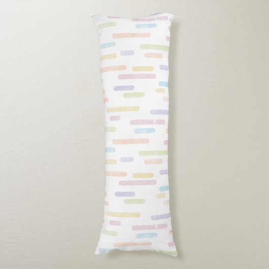Inky Rounded Lines Muster | Pastel-Rainbow-Farben Seitenschläferkissen (Vorderseite Vertikal)