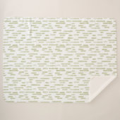 Inky Rounded Lines Muster | Pistachio Green/White Sherpadecke (Vorderseite (Horizontal))