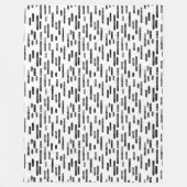 Inky Rounded Lines Muster | Schwarz auf Weiß Fleecedecke (Vorderseite)