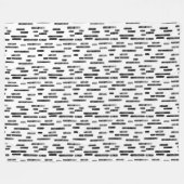 Inky Rounded Lines Muster | Schwarz auf Weiß Fleecedecke (Vorderseite (Horizontal))