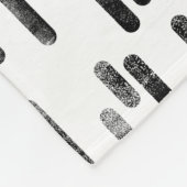 Inky Rounded Lines Muster | Schwarz auf Weiß Fleecedecke (Ecke)
