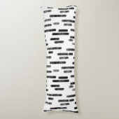 Inky Rounded Lines Muster | Schwarz auf Weiß Seitenschläferkissen (Vorderseite Vertikal)