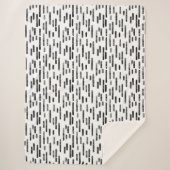 Inky Rounded Lines Muster | Schwarz auf Weiß Sherpadecke (Vorderseite)