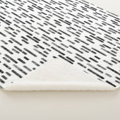 Inky Rounded Lines Muster | Schwarz auf Weiß Sherpadecke (3/4)