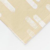 Inky Rounded Lines Muster | Weiß auf blassgelb Fleecedecke (Ecke)