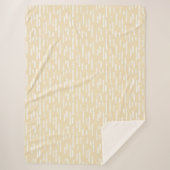 Inky Rounded Lines Muster | Weiß auf blassgelb Sherpadecke (Vorderseite)