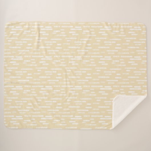 Inky Rounded Lines Muster | Weiß auf blassgelb Sherpadecke (Vorderseite (Horizontal))