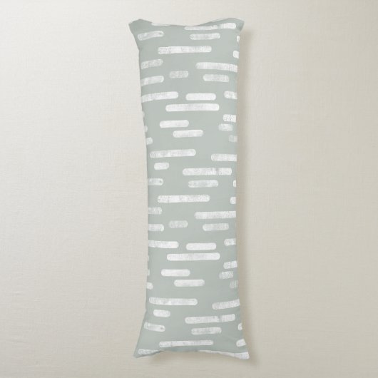 Inky Rounded Lines Muster | Weiß auf Grau Grün Seitenschläferkissen (Vorderseite Vertikal)