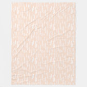 Inky Rounded Lines Muster | Weiß auf Pfirsich Fleecedecke (Vorderseite)