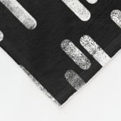 Inky Rounded Lines Muster | Weiß auf Schwarz Fleecedecke (Ecke)