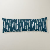 Inky Rounded Lines Muster | Weiß/dunkelblau-grün Seitenschläferkissen (Rückseite)