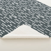 Inky Rounded Lines Muster | Weiß/dunkelgrau-grün Sherpadecke (3/4)