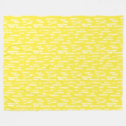Inky Rounded Lines Muster | Weiß/hell gelb Fleecedecke (Vorderseite (Horizontal))