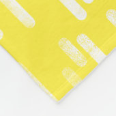 Inky Rounded Lines Muster | Weiß/hell gelb Fleecedecke (Ecke)