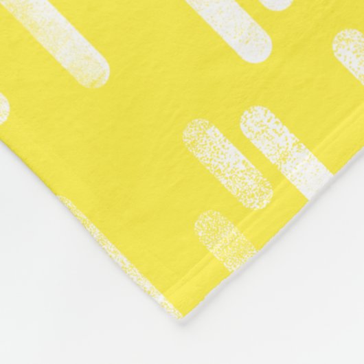 Inky Rounded Lines Muster | Weiß/hell gelb Fleecedecke (Ecke)