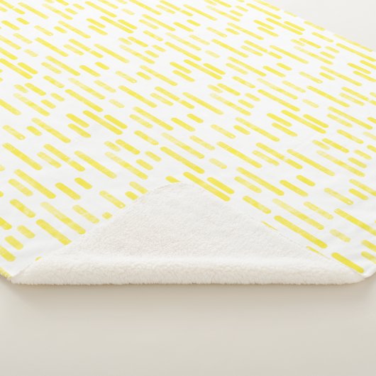 Inky Rounded Lines Muster | Weiß/hell gelb Sherpadecke (3/4)