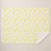 Inky Rounded Lines Muster | Weiß/hell gelb Sherpadecke (Vorderseite (Horizontal))