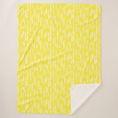 Inky Rounded Lines Muster | Weiß/hell gelb Sherpadecke (Vorderseite)