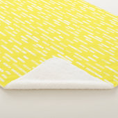 Inky Rounded Lines Muster | Weiß/hell gelb Sherpadecke (3/4)