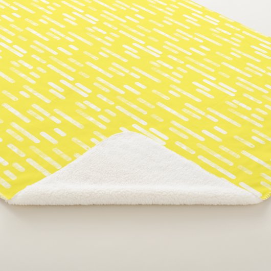 Inky Rounded Lines Muster | Weiß/hell gelb Sherpadecke (3/4)