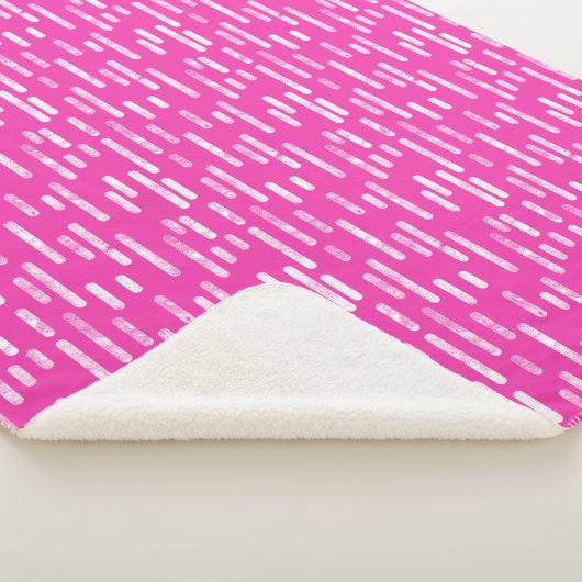 Inky Rounded Lines Muster | Weiß/hell rosa Sherpadecke (3/4)