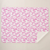 Inky Rounded Lines Muster | Weiß/hell rosa Sherpadecke (Vorderseite (Horizontal))