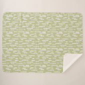 Inky Rounded Lines Muster | Weiß/Pistachio Green Sherpadecke (Vorderseite (Horizontal))