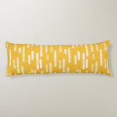 Inky Rounded Lines Muster | Weiß/Senfgelb Seitenschläferkissen (Rückseite)