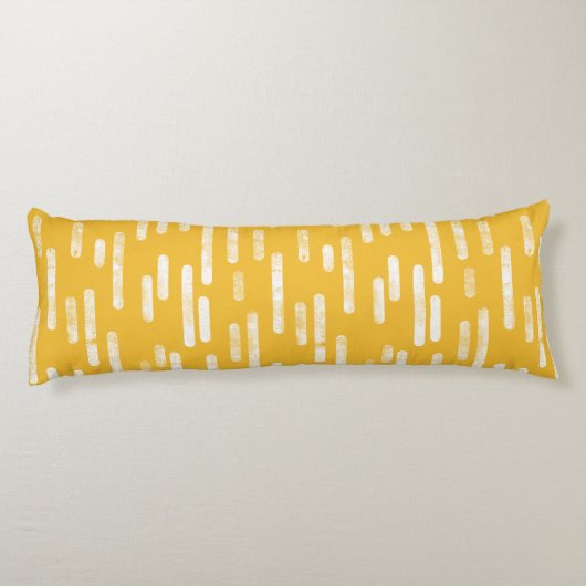Inky Rounded Lines Muster | Weiß/Senfgelb Seitenschläferkissen (Rückseite)