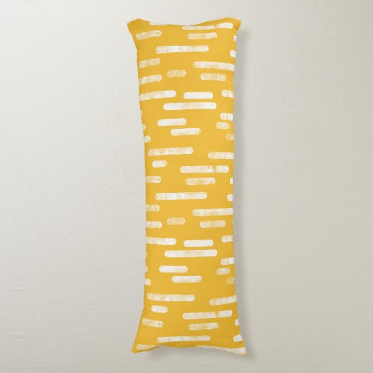 Inky Rounded Lines Muster | Weiß/Senfgelb Seitenschläferkissen (Vorderseite Vertikal)