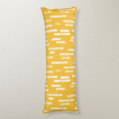 Inky Rounded Lines Muster | Weiß/Senfgelb Seitenschläferkissen (Rückseite (Vertikal))