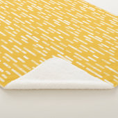 Inky Rounded Lines Muster | Weiß/Senfgelb Sherpadecke (3/4)