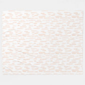 Inky Rounded Lines Muster | Weißer Pfirsich Fleecedecke (Vorderseite (Horizontal))