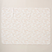 Inky Rounded Lines Muster | Weißer Pfirsich Sherpadecke (Vorderseite (Horizontal))
