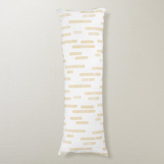 Inky Rounded Lines Muster | Weißgelb Seitenschläferkissen (Vorderseite Vertikal)