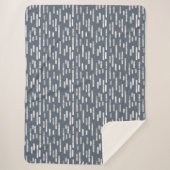 Inky Rounded Lines Muster | White on Blue Gray Sherpadecke (Vorderseite)