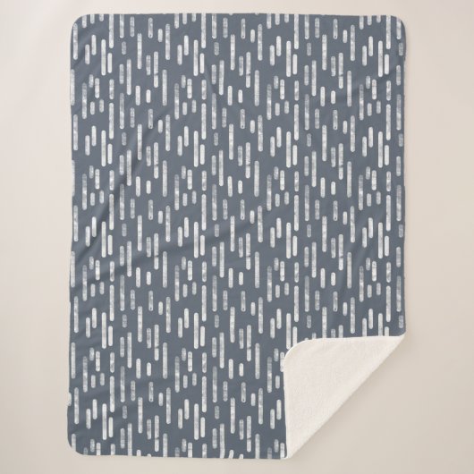 Inky Rounded Lines Muster | White on Blue Gray Sherpadecke (Vorderseite)